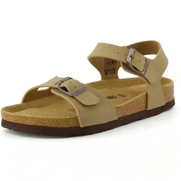 Cushionaire Women's Lauri Cork Footbed Sandal with +Comfort, Taupe, Size 10 - Picture 1 of 7